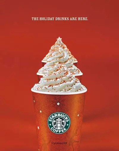 星巴克Starbucks圣诞节创意海报设计
