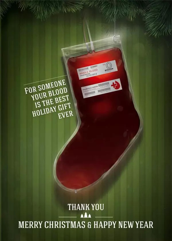 无偿献血圣诞节公益海报文案